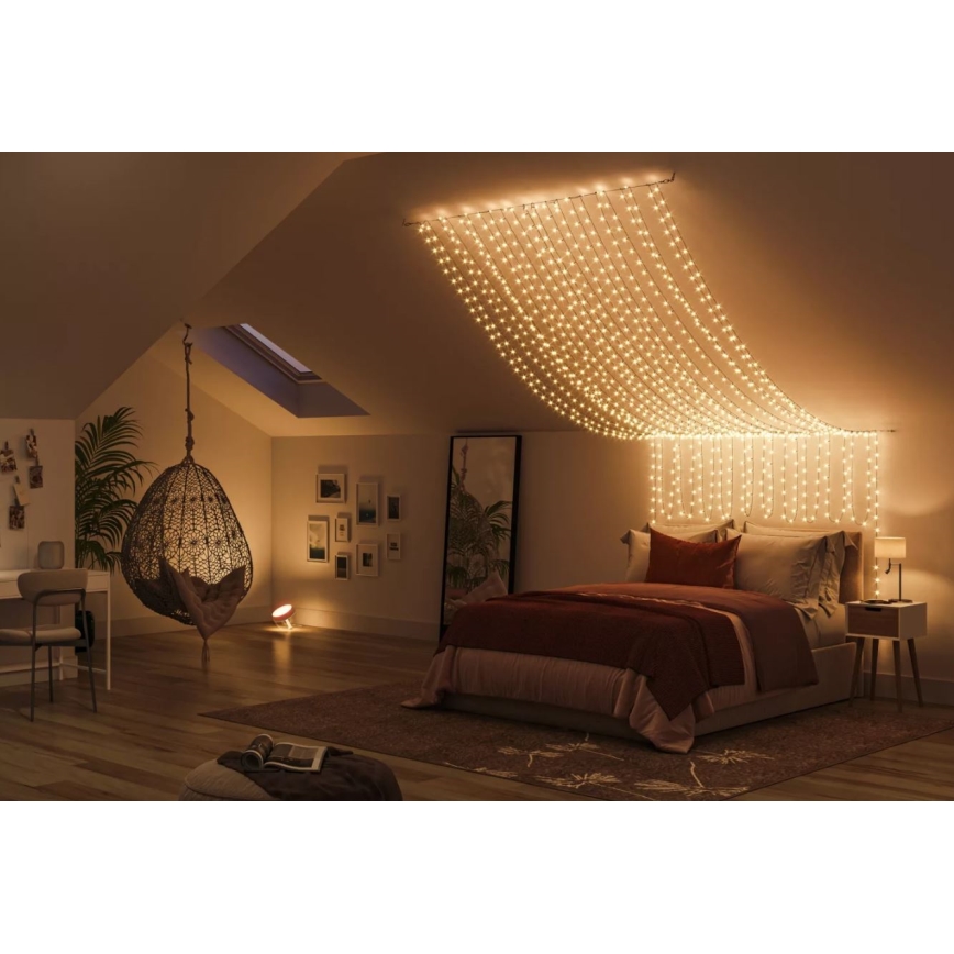 Philips - Светодиодная уличная RGBW-гирлянда с регулированием яркости HUE WHITE AND COLOR AMBIANCE 500xLED 44,4 м 2000-6500K IP54