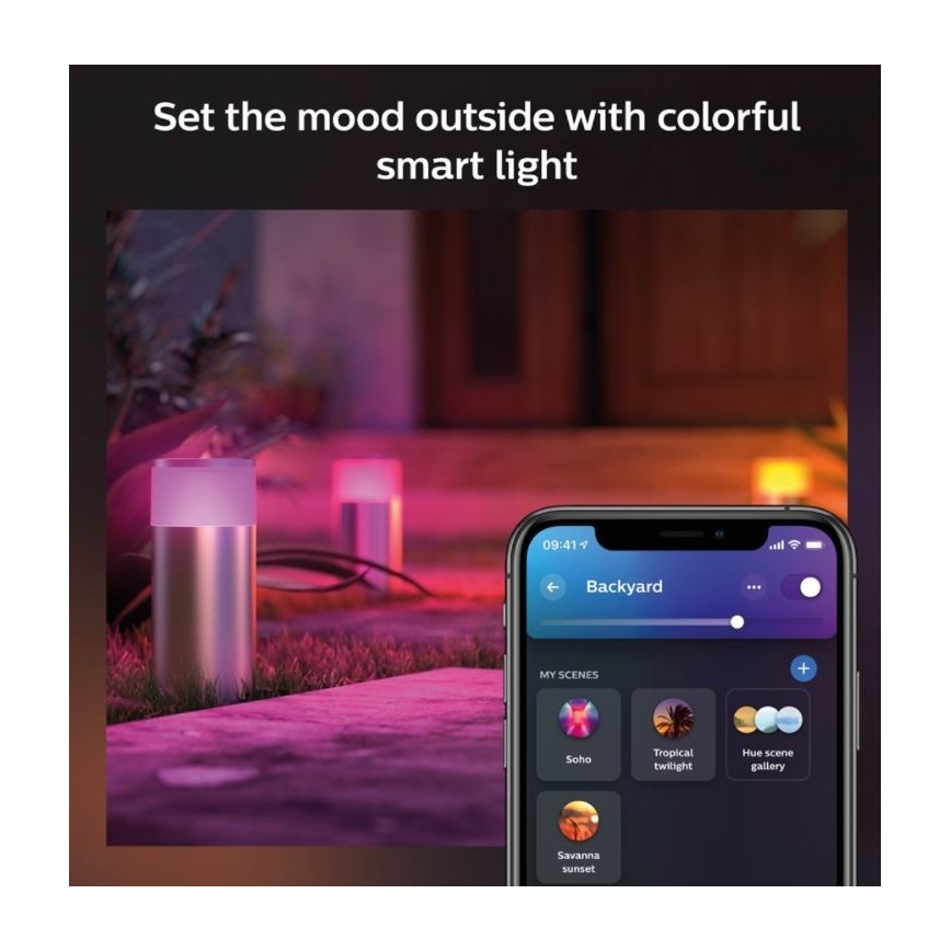 Philips - Светодиодная уличная RGBW-лампа с регулированием яркости CALLA Hue LED/8W/230V IP44