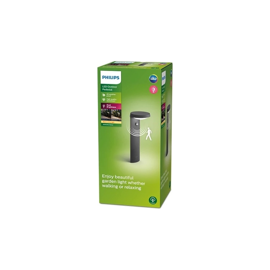 Philips - Светодиодная уличная лампа с датчиком LED/9W/230V 2700K IP44