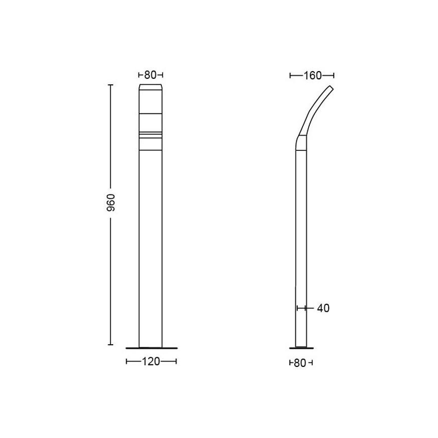 Philips - Светодиодная уличная лампа LED/12W/230V 2700K 96 см IP44