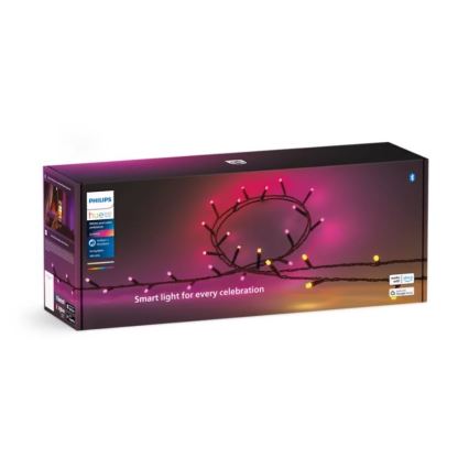 Philips - Светодиодная уличная RGBW-гирлянда с регулированием яркости HUE WHITE AND COLOR AMBIANCE 500xLED 44,4 м 2000-6500K IP54