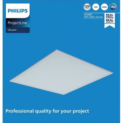 Philips - Светодиодная встроенная панель PROJECTLINE LED/36W/230V 59,5x59,5 см