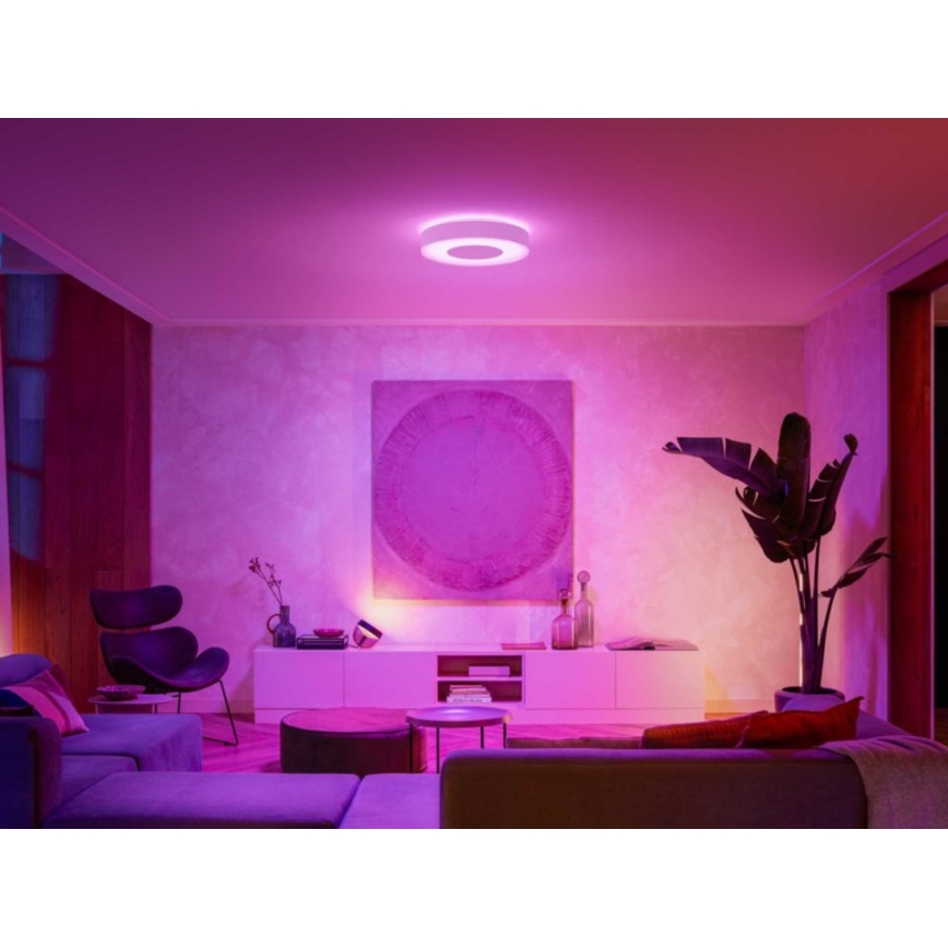 Philips - Светодиодный диммируемый потолочный RGB-светильник Hue INFUSE LED/52,5W/230V 2000-6500K ⌀ 425 мм белый