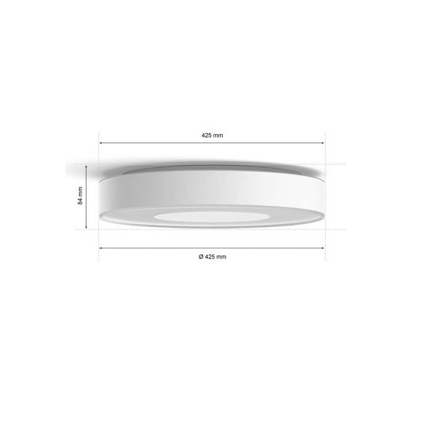 Philips - Светодиодный диммируемый потолочный RGB-светильник Hue INFUSE LED/52,5W/230V 2000-6500K ⌀ 425 мм белый