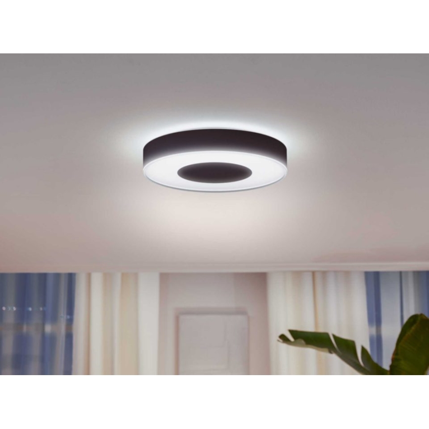 Philips - Светодиодный диммируемый потолочный RGB-светильник Hue INFUSE LED/52,5W/230V 2000-6500K ⌀ 425 мм черный