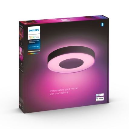 Philips - Светодиодный диммируемый потолочный RGB-светильник Hue INFUSE LED/52,5W/230V 2000-6500K ⌀ 425 мм черный