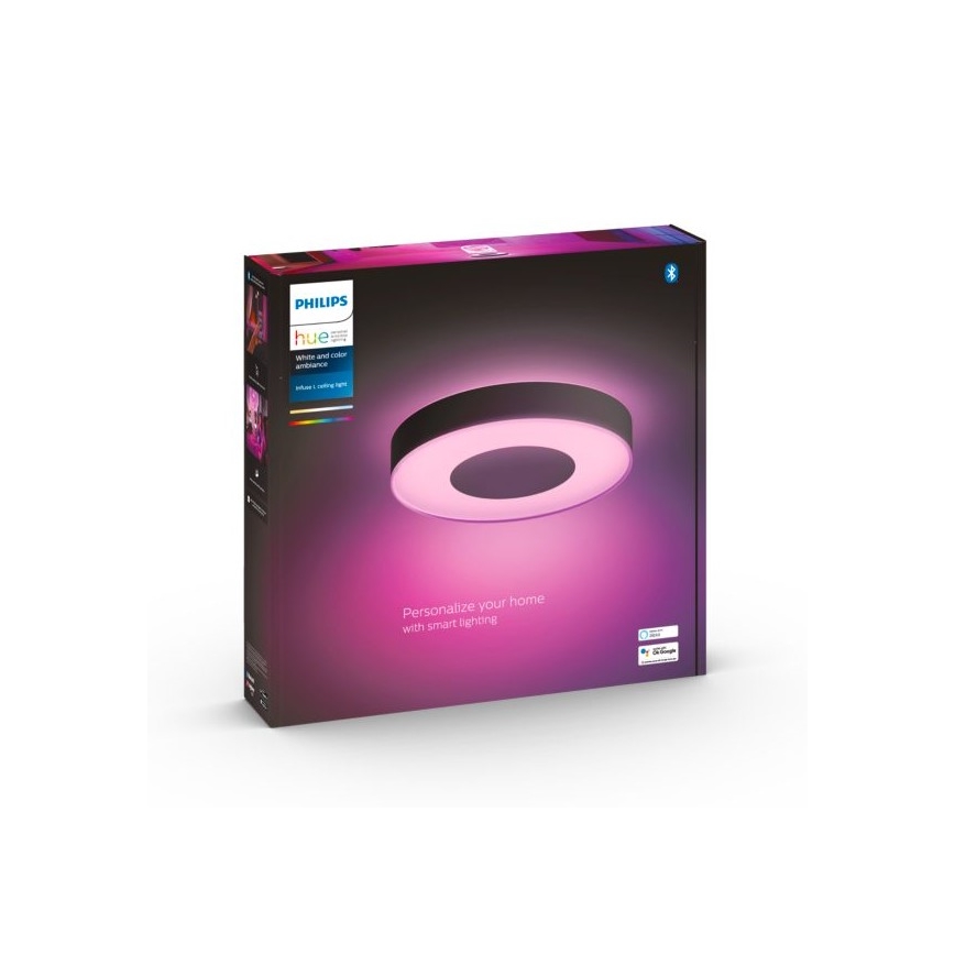 Philips - Светодиодный диммируемый потолочный RGB-светильник Hue INFUSE LED/52,5W/230V 2000-6500K ⌀ 425 мм черный