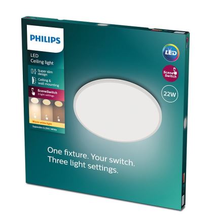 Philips - Светодиодный диммируемый потолочный светильник SCENE SWITCH LED/22W/230V