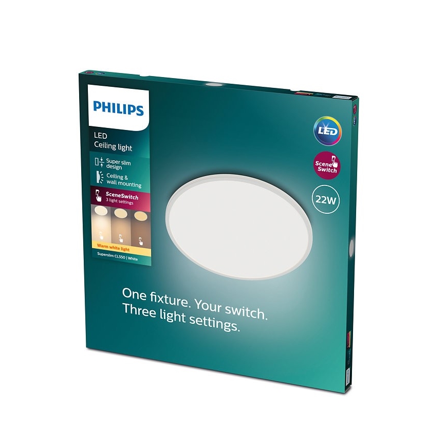 Philips - Светодиодный диммируемый потолочный светильник SCENE SWITCH LED/22W/230V
