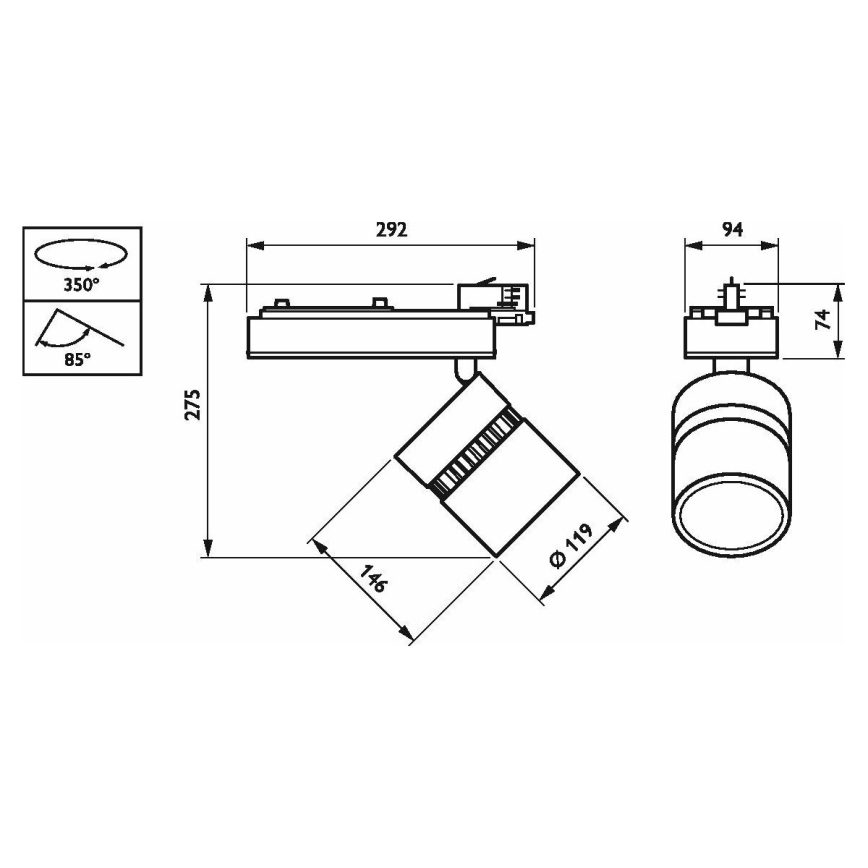 Philips - Светодиодный диммируемый светильник для рельсовой системы STYLID 1xLED/31,5W/230V