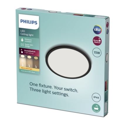 Philips - Светодиодный диммируемый потолочный светильник для ванной комнаты SCENE SWITCH LED/15W/230V IP44 2700K