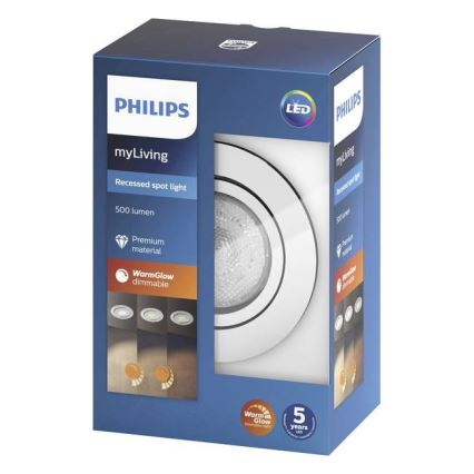 Philips - Светодиодный диммируемый встраиваемый светильник SHELLBARK Warm Glow 1xLED/4,5W/230V 2200-2700K