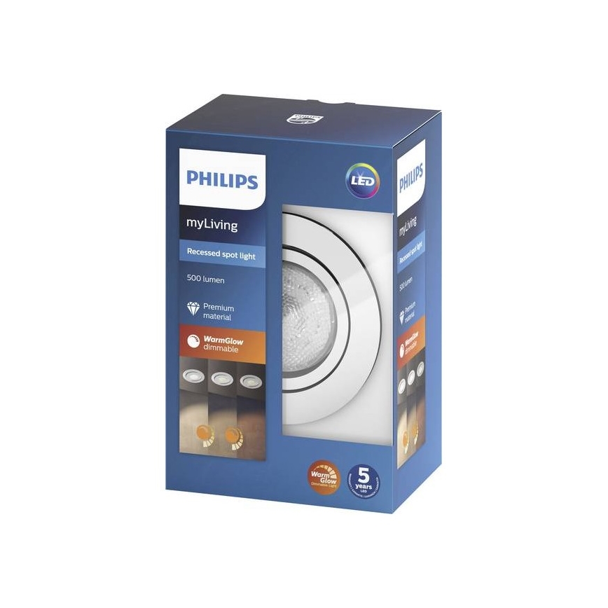 Philips - Светодиодный диммируемый встраиваемый светильник SHELLBARK Warm Glow 1xLED/4,5W/230V 2200-2700K