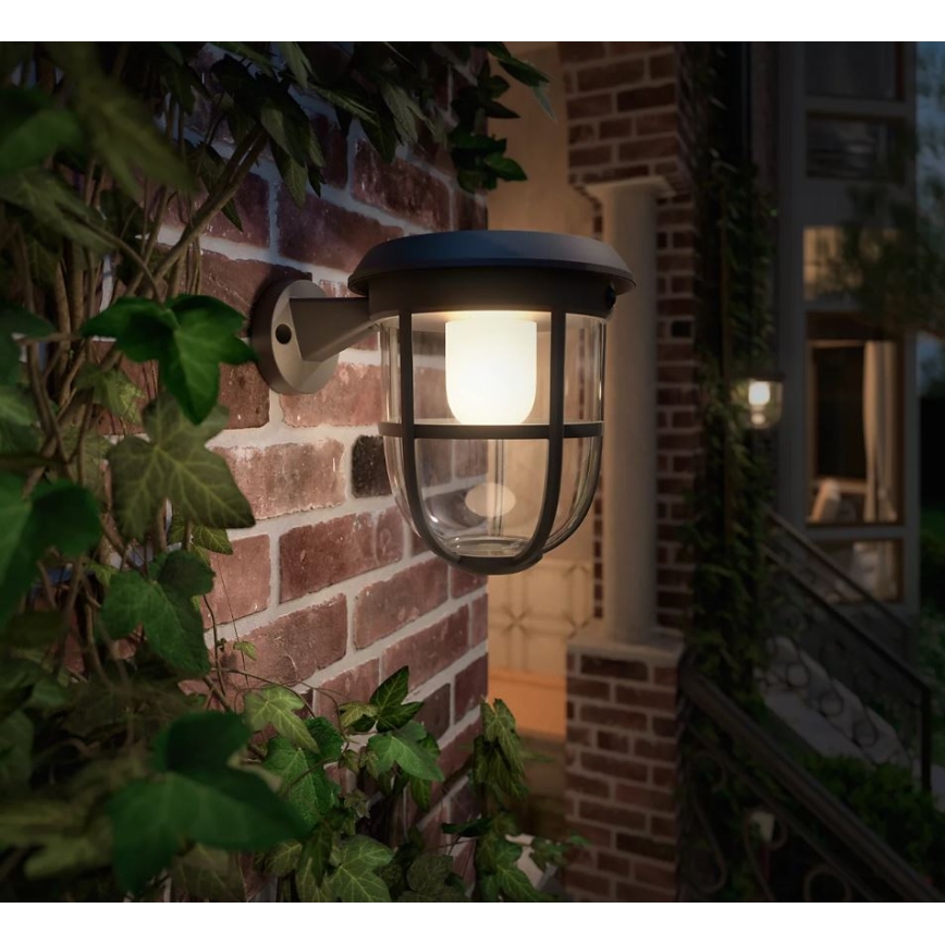 Philips - Светодиодный настенный светильник на солнечной батарее с датчиком RADII LED/1,3W/3,7V 2000 mAh 3000K IP44