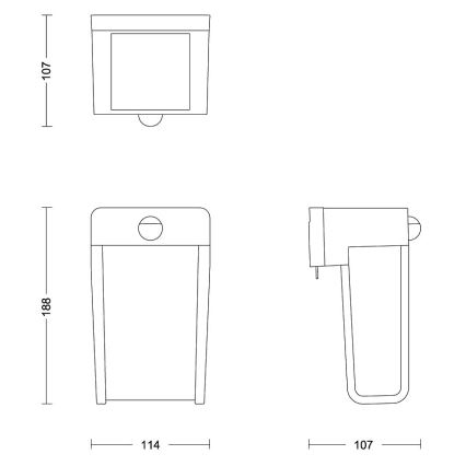Philips - Светодиодный настенный светильник на солнечной батарее с датчиком SHROUD LED/2,3W/3,7V IP44