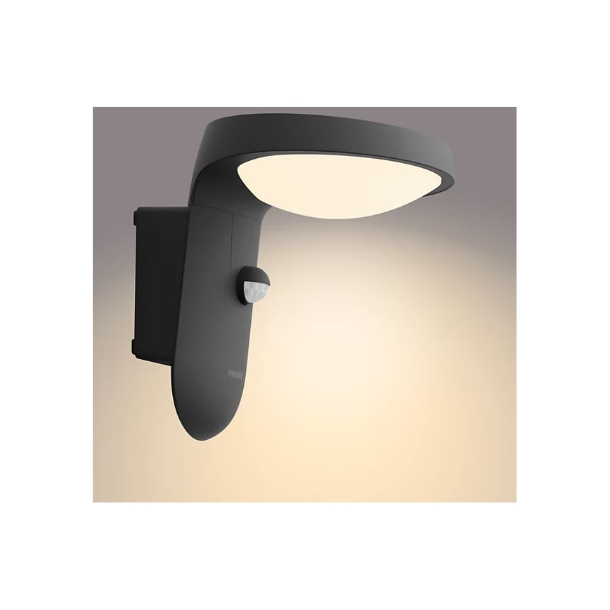 Philips - Светодиодный настенный светильник на солнечной батарее с датчиком движения и освещенности LED/1,2W/4V 1800 mAh 3000K IP44