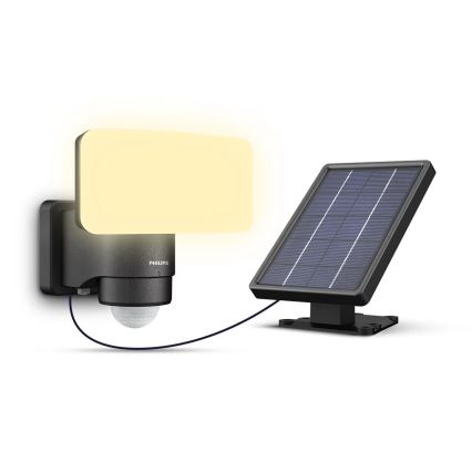 Philips - Светодиодный настенный светильник на солнечной батарее с датчиком TYLUS LED/6W/3,7V 3000K IP44