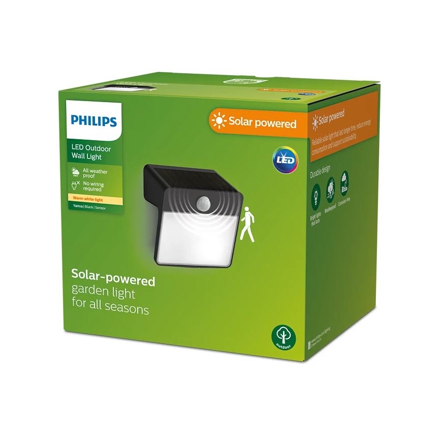 Philips - Светодиодный настенный светильник на солнечной батарее с датчиком YARIXA LED/2,2W/3,7V IP44