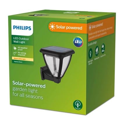 Philips - Светодиодный настенный светильник на солнечной батарее VAPORA LED/1,5W/3,7V 1500 mAh IP44