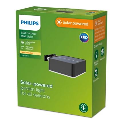 Philips - Светодиодный настенный светильник на солнечной батарее VYNCE LED/1,5W/3,7V IP44