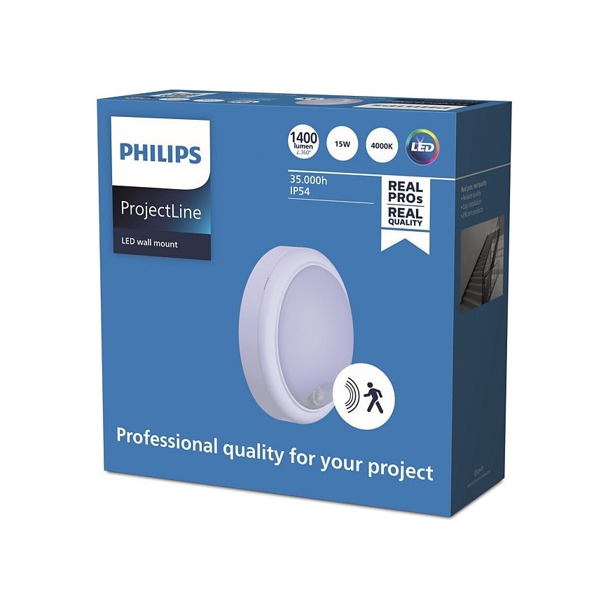 Philips - Светодиодный настенный светильник с датчиком PROJECTLINE LED/15W/230V IP54