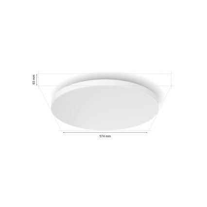Philips - Светодиодный потолочный RGBW-светильник с регулированием яркости Hue DATURA LED/67W/230V 2000-6500K