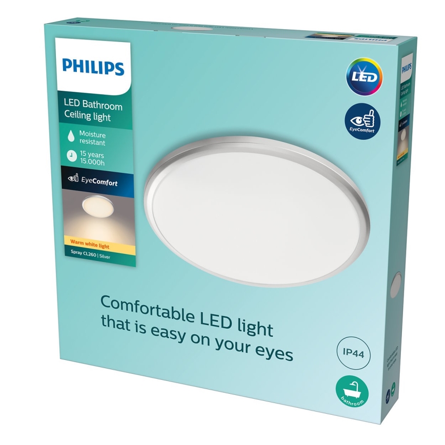 Philips - Светодиодный потолочный светильник для ванной комнаты LED/17W/230V IP44
