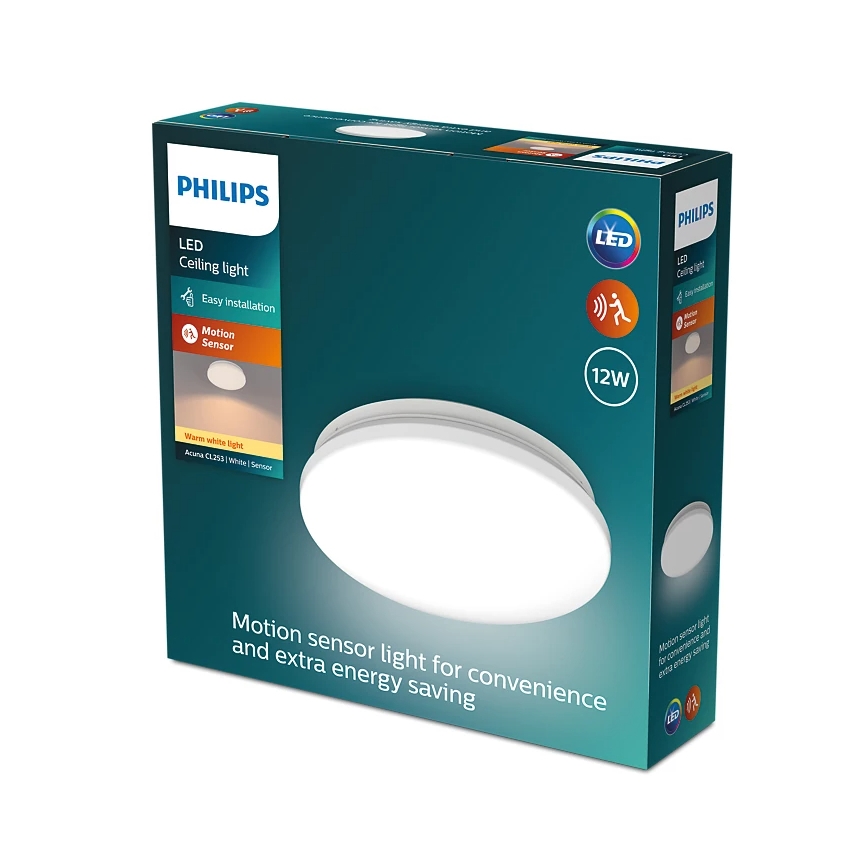 Philips - Светодиодный потолочный светильник с датчиком ACUNA LED/12W/230V 2700K