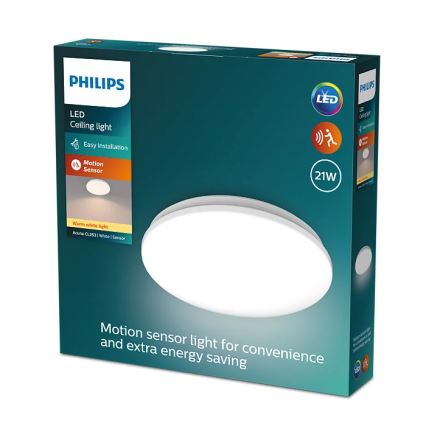 Philips - Светодиодный потолочный светильник с датчиком ACUNA LED/21W/230V 2700K