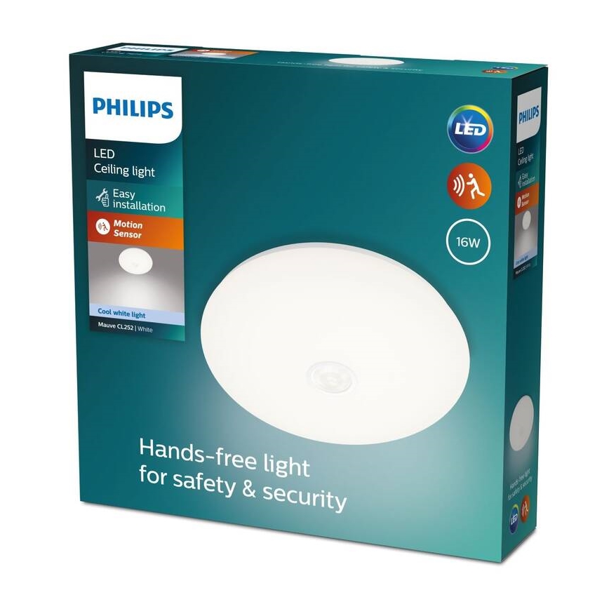 Philips - Светодиодный потолочный светильник с датчиком LED/16W/230V 4000K