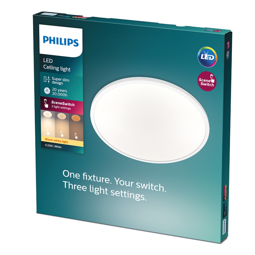 Philips - Светодиодный потолочный светильник с регулированием яркости CLEAR 1xLED/18W/230V 2700K