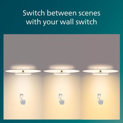 Philips - Светодиодный потолочный светильник с регулированием яркости SCENE SWITCH LED/40W/230V 2700K серебристый