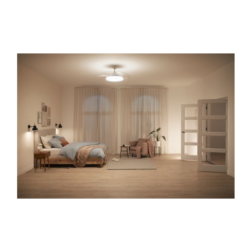 Philips - Светодиодный потолочный вентилятор LED/35Вт/230В 5500/4000/2700К белый + дистанционное управление