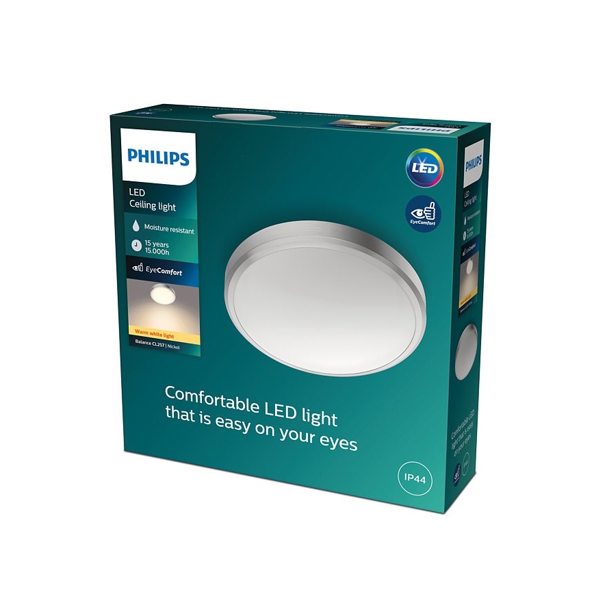 Philips - Светодиодный потолочный светильник для ванной комнаты BALANCE LED/17W/230V IP44