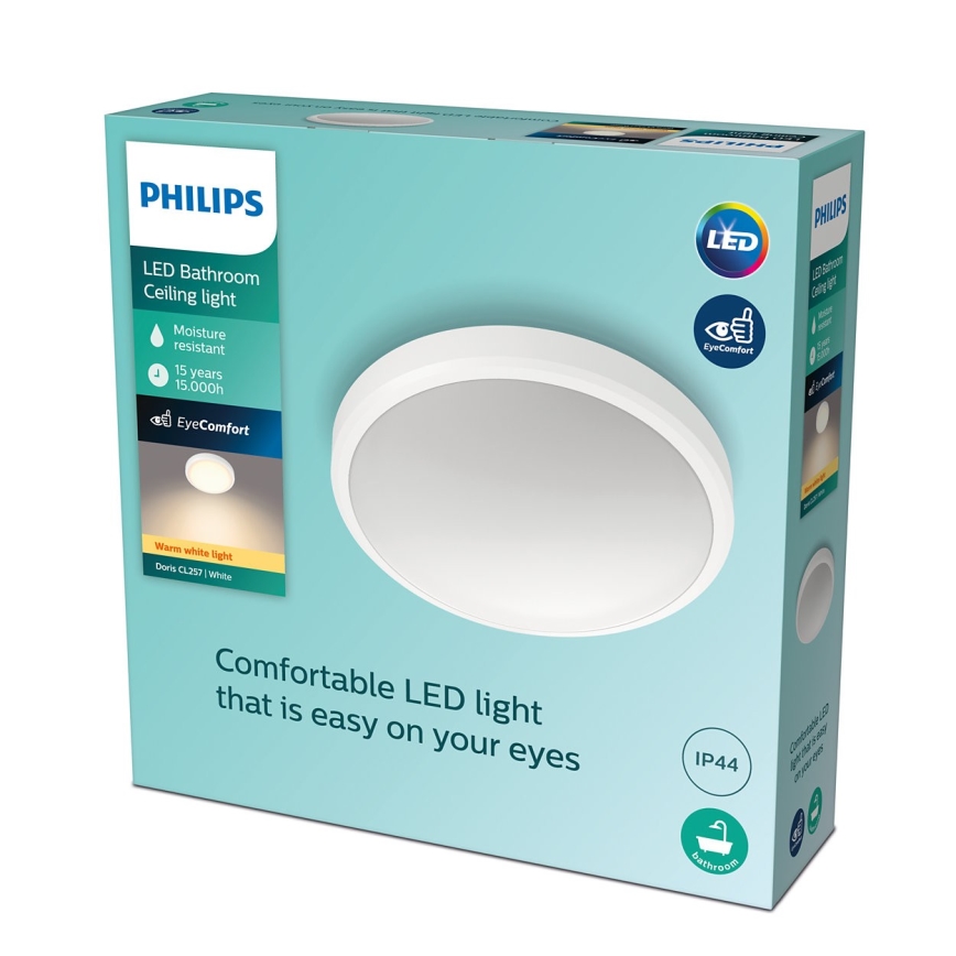 Philips - Светодиодный потолочный светильник для ванной комнаты LED/17W/230V 2700K IP44