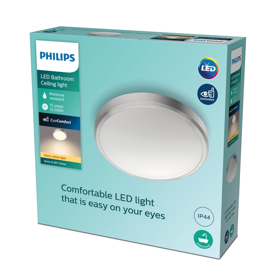 Philips - Светодиодный потолочный светильник для ванной комнаты LED/17W/230V 2700K IP44