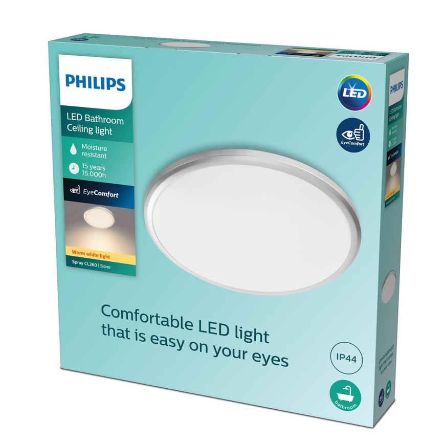 Philips - Светодиодный потолочный светильник для ванной комнаты LED/12W/230V IP44