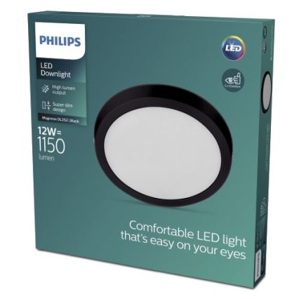Philips - Светодиодный потолочный светильник LED/12W/230V 2700K черный