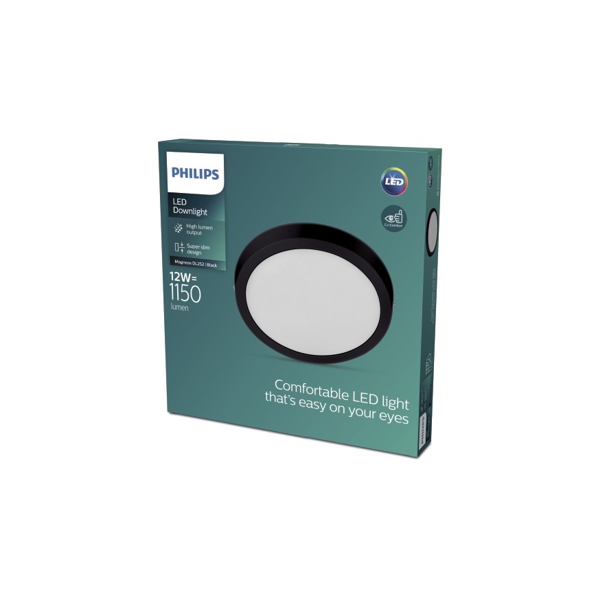 Philips - Светодиодный потолочный светильник LED/12W/230V 2700K черный