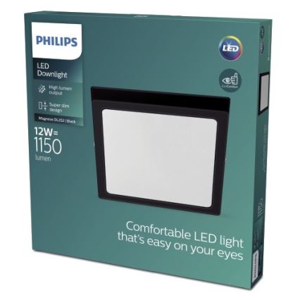 Philips - Светодиодный потолочный светильник LED/12W/230V 2700K черный