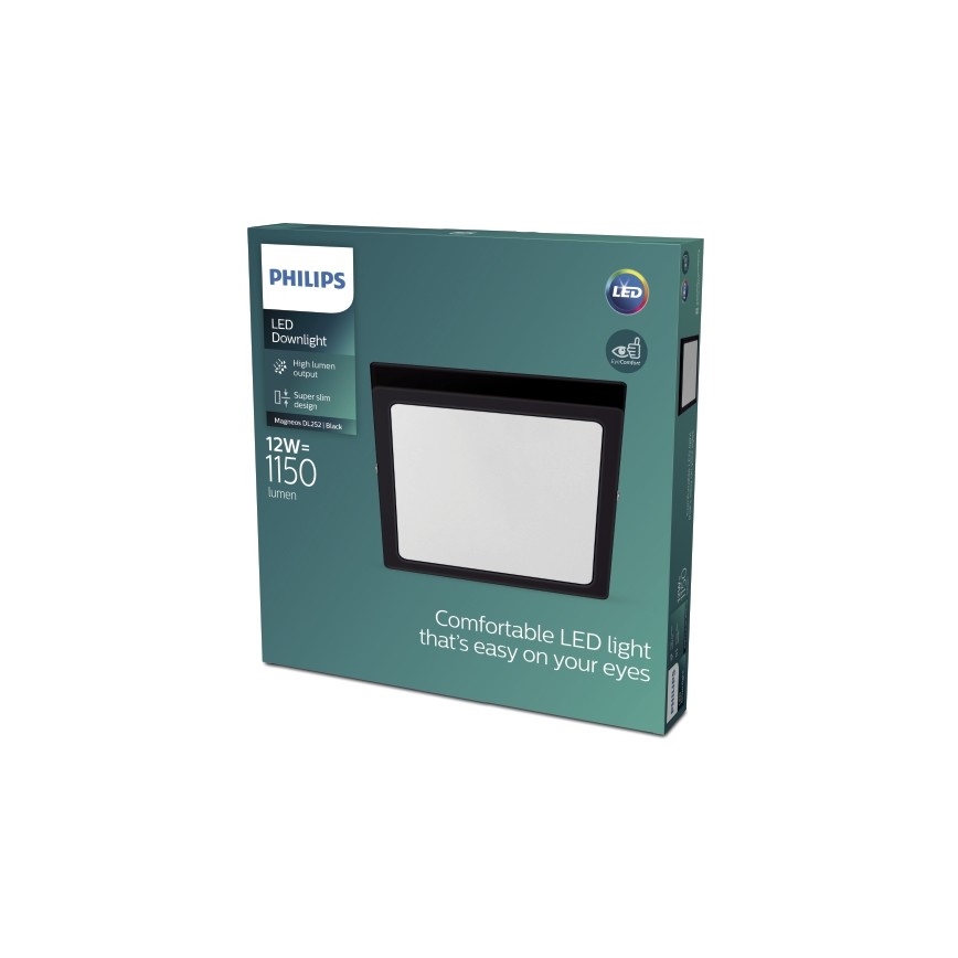 Philips - Светодиодный потолочный светильник LED/12W/230V 2700K черный