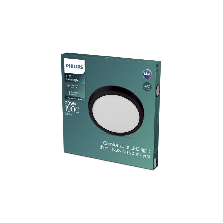 Philips - Светодиодный потолочный светильник LED/20W/230V 2700K черный