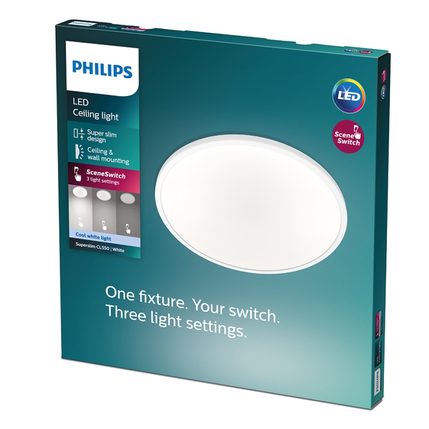 Philips - Светодиодный потолочный светильник с регулированием яркости 1xLED/18W/230V 4000K