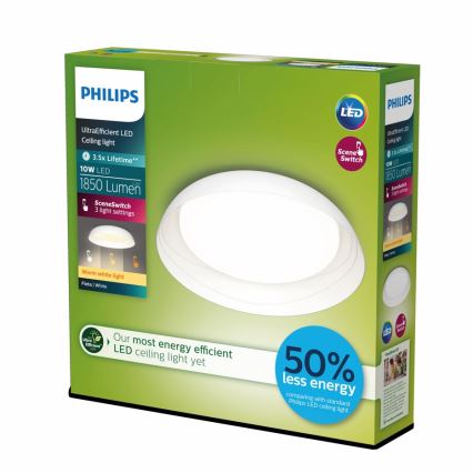 Philips - Светодиодный потолочный светильник с регулированием яркости FLETA SCENE SWITCH LED/10W/230V 2700K белый