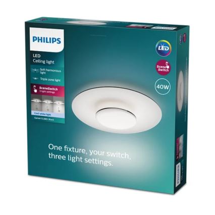 Philips - Светодиодный потолочный светильник с регулированием яркости SCENE SWITCH LED/40W/230V 4000K черный