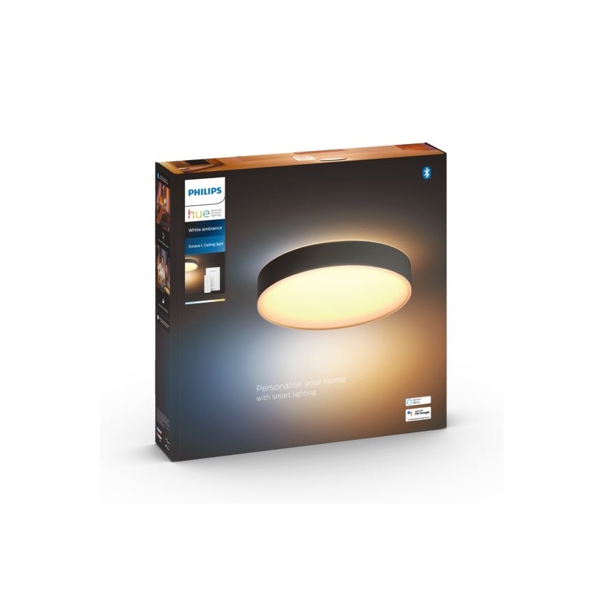 Philips - Светодиодный потолочный светильник с регулированием яркости Hue LED/33,5W/230V 2200-6500K диаметр 425 мм черный + дистанционное управление