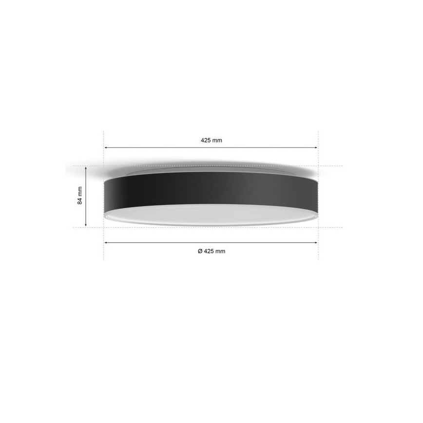 Philips - Светодиодный потолочный светильник с регулированием яркости Hue LED/33,5W/230V 2200-6500K диаметр 425 мм черный + дистанционное управление