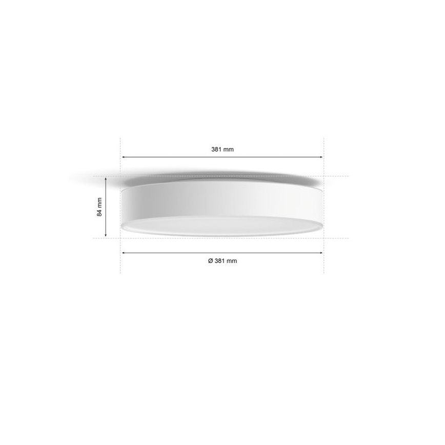 Philips - Светодиодный потолочный светильник с регулированием яркости Hue LED/19,2W/230V 2200-6500K диаметр 381 мм белый + дистанционное управление
