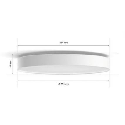 Philips - Светодиодный потолочный светильник с регулированием яркости Hue LED/48W/230V 2200-6500K диаметр 551 мм белый + дистанционное управление