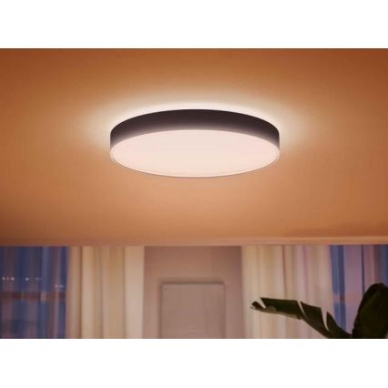 Philips - Светодиодный потолочный светильник с регулированием яркости Hue LED/48W/230V 2200-6500K диаметр 551 мм черный + дистанционное управление